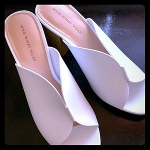 Women’s White slide on heels